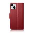 Icarer Icarer Lommebokveske 2-I-1 Iphone 14 Plus-Deksel Skinnflipdeksel Anti-Rfid Rød (Wmi14220727-Rd)