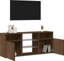 vidaXL TV-benk med LED-lys brun eik 120x30x50 cm