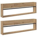 vidaXL Magasinreol 2 pcs Artisan Eik 100 x 12 x 30 cm Konstruert tre