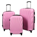 Borg Living Koffertsett Med 3 Stk I Rosa - Hard Abs / Polykarbonat