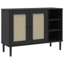 vidaXL Skjenk SENJA rotting utseende svart 112x40x80 cm heltre furu