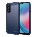 INCOVER Samsung Galaxy A25 (5G) Brushed Carbon Fiber Fleksibelt Plast Deksel - Blå