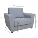 Lenestol-seng HOME4YOU Vesper 150x40xh74 cm, melamin med eikebark -