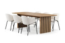 Bark Richeto Spisebord 240 cm med 6 Filip Spisestoler   Naturlig finish / Hvit Bouclé