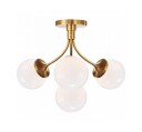 Prescott plafond mässing/vit