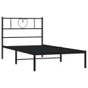  Sengeramme i metall med hodegavl svart 80x200 cm 8721012048133
