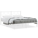  Sengeramme i metall med sengegavl hvit 150x200 cm