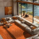 Ryetepper   Cremona Natural Cotton Shaggy oransje Størrelse: 160 x 230 cm