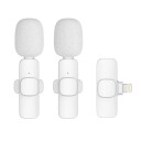OEM K1 Trådløs Lavalier Mikrofon Lightning Dobbel Hvit