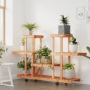 vidaXL Blomsterstativ med hjul 110x25x78 cm heltre gran