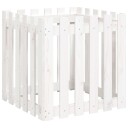 Plantekasse med gjerdedesign hvit 60x60x60 cm heltre furu
