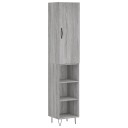 Highboard grå sonoma 34,5x34x180 cm konstruert tre