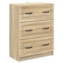vidaXL Skuffeskap Sonoma eik 66 x 34,5 x 87 cm Konstruert tre