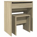  Sminkebord med krakk sonoma eik 60x40x113,5 cm 8721102816376