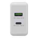 Goobay USB-Lader 1xUSB 1xUSB-C PD 30W - Hvit