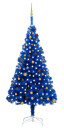 vidaXL Kunstig juletre med LED og kulesett i blå 240 cm PVC