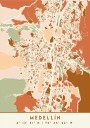 Black Maps Earth Tones 49 Plakat Plakat / 50x70cm