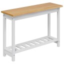 VidaXL Konsollbord med hylle EKAI Hvit 112 x 35 x 76 cm Heltre furu