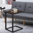 Rustikk C formet sidebord i metall og MDF