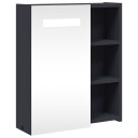  Baderomsspeilskap med LED-lys grå 45x13x52 cm