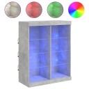 vidaXL Skjenk med LED-lys betonggrå 81x37x100 cm