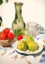 Still Life with Pears and Tomatoes Sunny Kitchen Table Plakat Plakat / 21x30cm