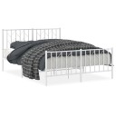 vidaXL Sengeramme i metall med hode- og fotgavl hvit 135x190 cm 8721012250369