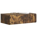 vidaXL Vegghengt Sidebord Røkt Eik 59 x 34,5 x 17 cm Konstruert tre