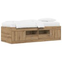 vidaXL Sengeramme med oppbevaring med skuff Artisan eik 80 x 200 cm