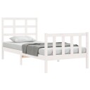 vidaXL Sengeramme med hodegavl hvit 2FT6 liten enkel heltre 8720845972325