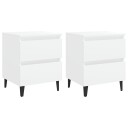 vidaXL Nattbord 2 stk hvit 40x35x50 cm sponplate