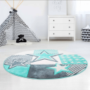 Barneteppe Bueno Night Stars Rund turkis Størrelse: Ø 160 cm