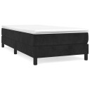 vidaXL Sengeramme boksfjær svart 90x190 cm 3FT Single fløyel