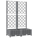 vidaXL Plantekasse med espalier lysegrå 80x40x121,5 cm PP