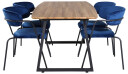 Venture Design Inca & Arrow spisegruppe Natur/blå 4 st stoler & bord 160 x 85 cm