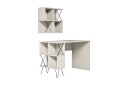 Skrivebord Amtorp 120 cm med Oppbevaringshylle + Bokhylle Li   Kremhvit/Svart