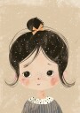 Freckled Girl With Bow Plakat Plakat / 70x100cm