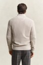 Gant Waffle Knit Half Zip Sweater   Beige   XXL
