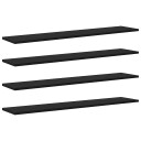  Bokhyllebrett 4 pcs Svart 100 x 20 x 1.5 cm Konstruert tre