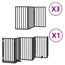 Vidaxl Hundeport Sammenleggbar 15 Paneler Svart 750 cm Poppeltre