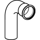 Geberit 90° Bøyning 42mm Stål for VVS-installasjoner