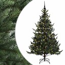 vidaXL Kunstig juletre med julekuler 240 cm 300 LED-lys Varmhvit