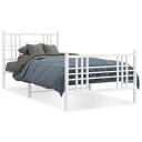  Sengeramme i metall med hode- og fotgavl hvit 100x200 cm 8721012373501
