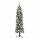  Kunstig Slankt Jule Tre med 300 LED Grønn og hvit 180 cm