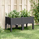 Plantekasse med ben svart 80x40x42 cm PP