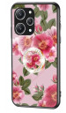 INCOVER Xiaomi Redmi 12 Plast Deksel m. Glass Baksida & Fingerring - Blomstertrykk - Rosa