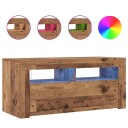 TV-benk med LED-lys gammelt tre 90x35x40 cm konstruert tre 8721158437785
