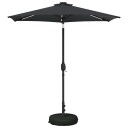 vidaXL Hageparasol med LED lamper og fot 2,3 x 2,3 m Polyester