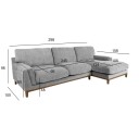 Hjørnesofa HOME4YOU Basil Grå Høyre hjørne   grå