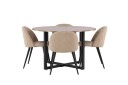 Venture Home Durango Matgruppe 120 cm Rund med 4 Velvets Stoler Valnød